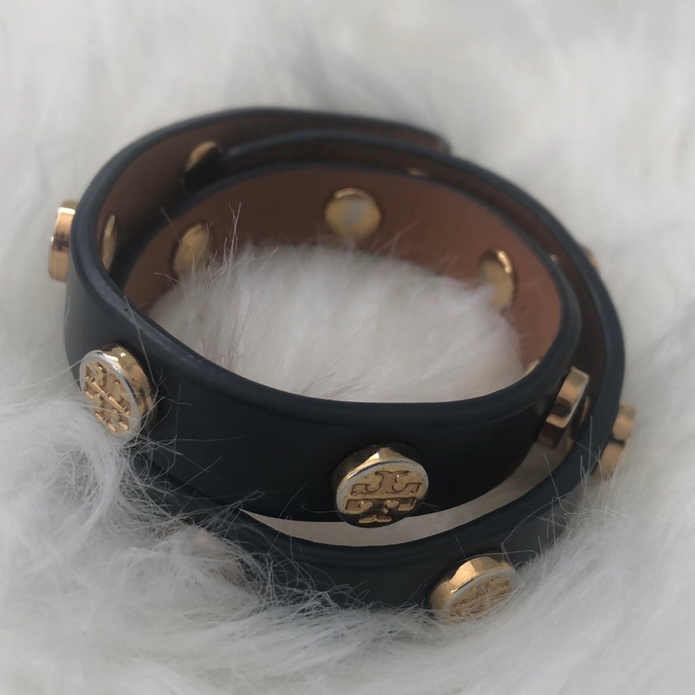Navy Tory Burch wrap bracelet